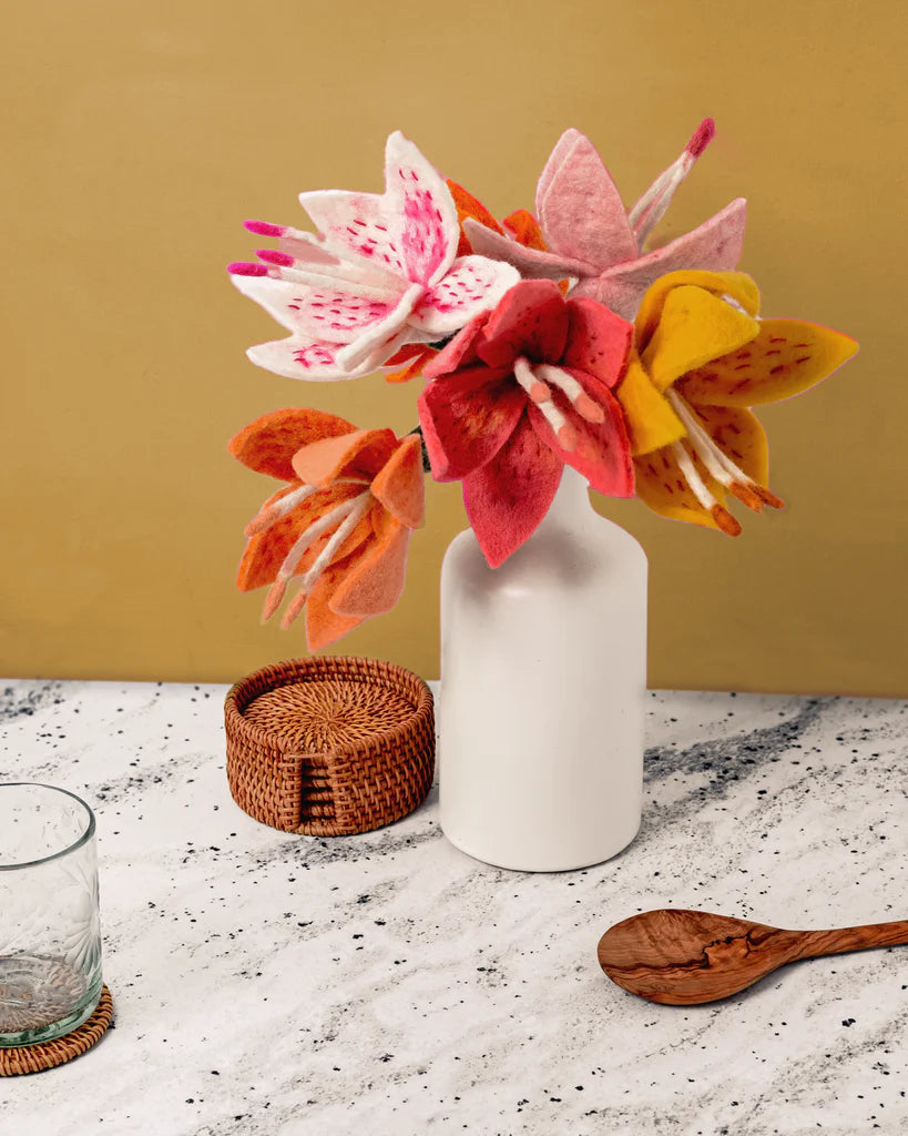 Preorder Stargazer Lily Bloom: Handmade Felt "Forever Flower"