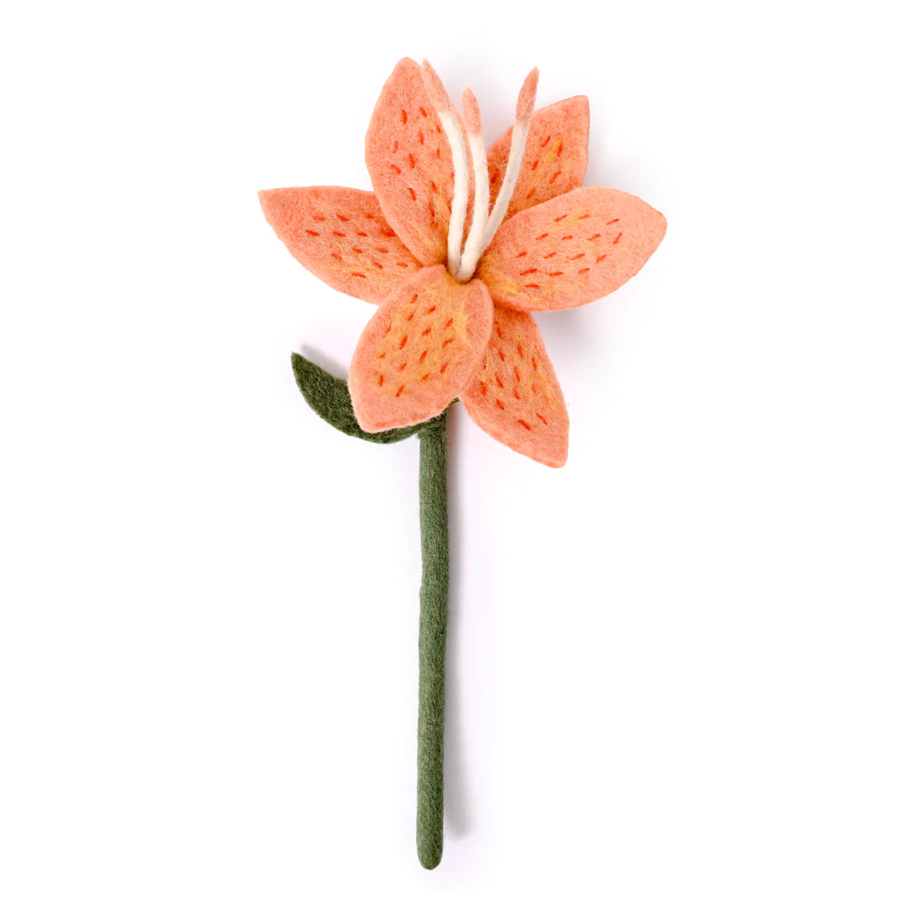 Preorder Stargazer Lily Bloom: Handmade Felt "Forever Flower"