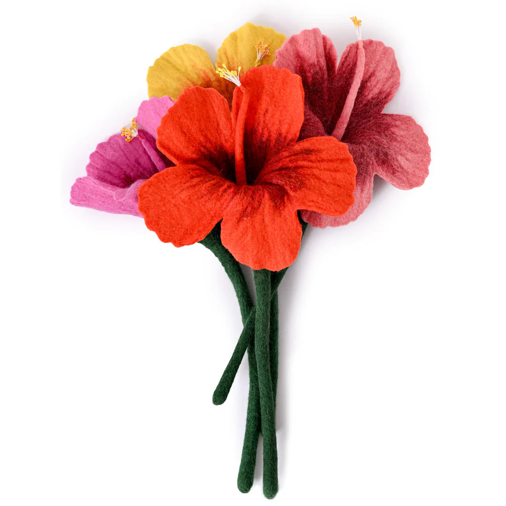 Preorder Hibiscus Bloom: Handmade Felt "Forever Flower"