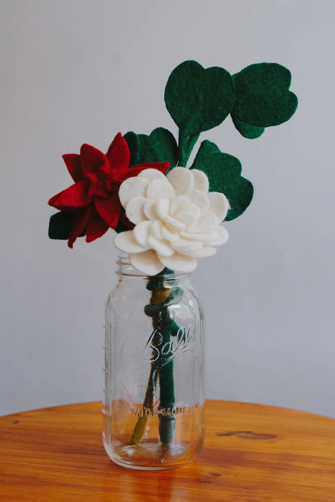 Preorder Pointsettia Bloom: Handmade Felt "Forever Flower"