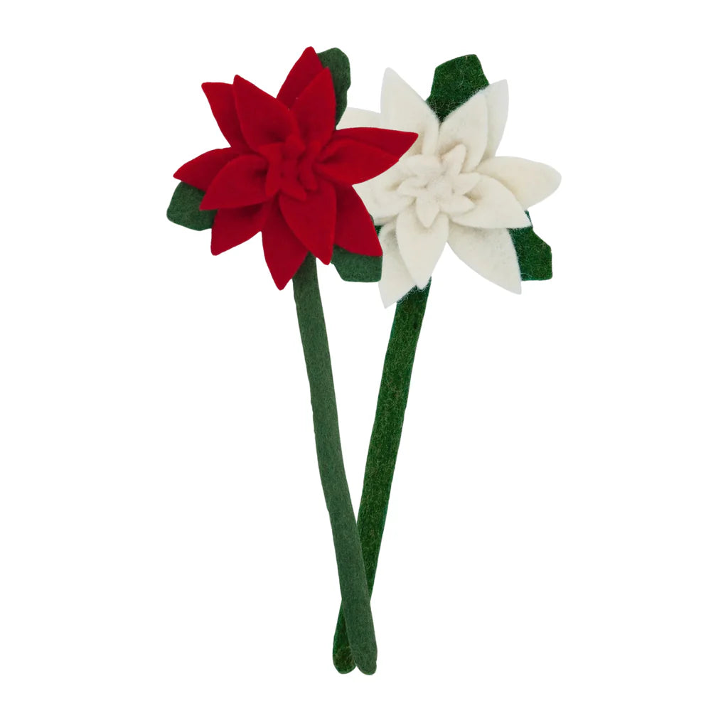 Preorder Pointsettia Bloom: Handmade Felt "Forever Flower"