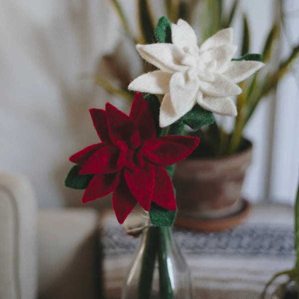 Preorder Pointsettia Bloom: Handmade Felt "Forever Flower"