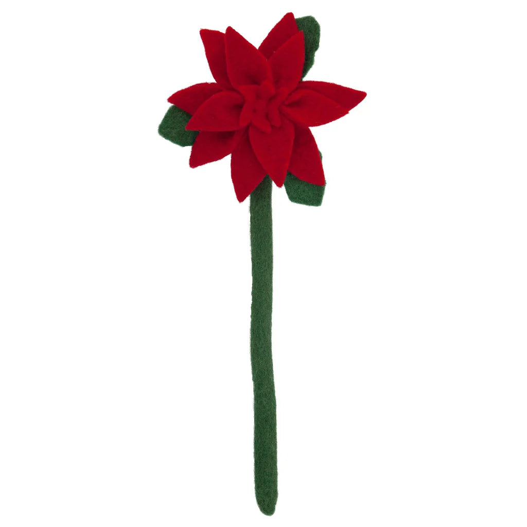 Preorder Pointsettia Bloom: Handmade Felt "Forever Flower"