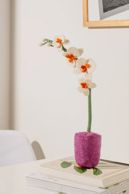 Preorder Orchid Bloom Bowl: Handmade Felt "Forever Plant"