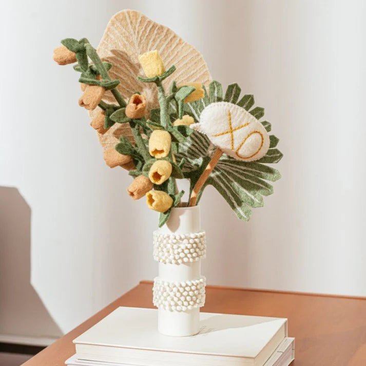 Preorder Scalloped Fan Palm Branch: Handmade Felt "Forever Foliage"